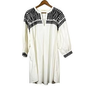 Wayward Fancies Eshakti Shift Dress Embroidered A Line White Black - 2XL